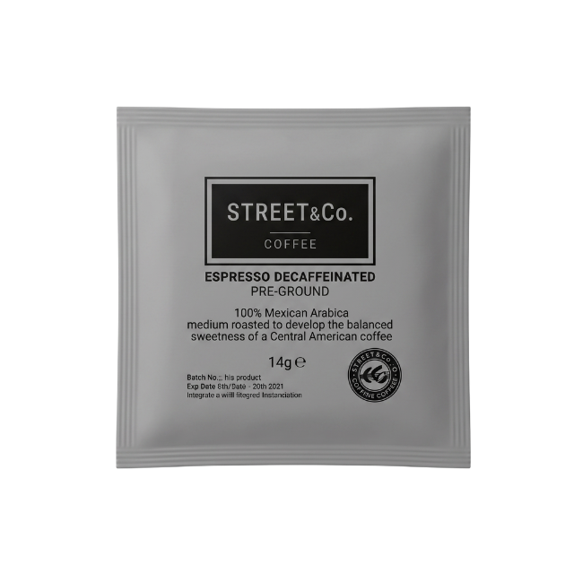 Street & Co Decaf Espresso Pre Ground Sachets 100 x 14g