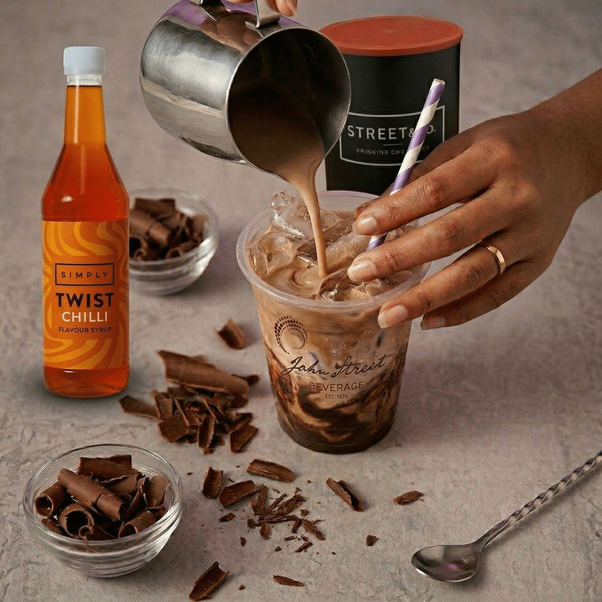 Hot Honey Iced Chocolate - John Street Beverage