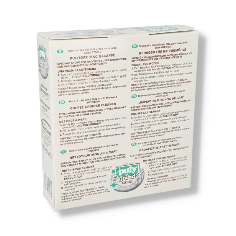Puly Verde Grinder Cleaning Crystals - Box of 10 x 15g Sachets - John Street Beverage